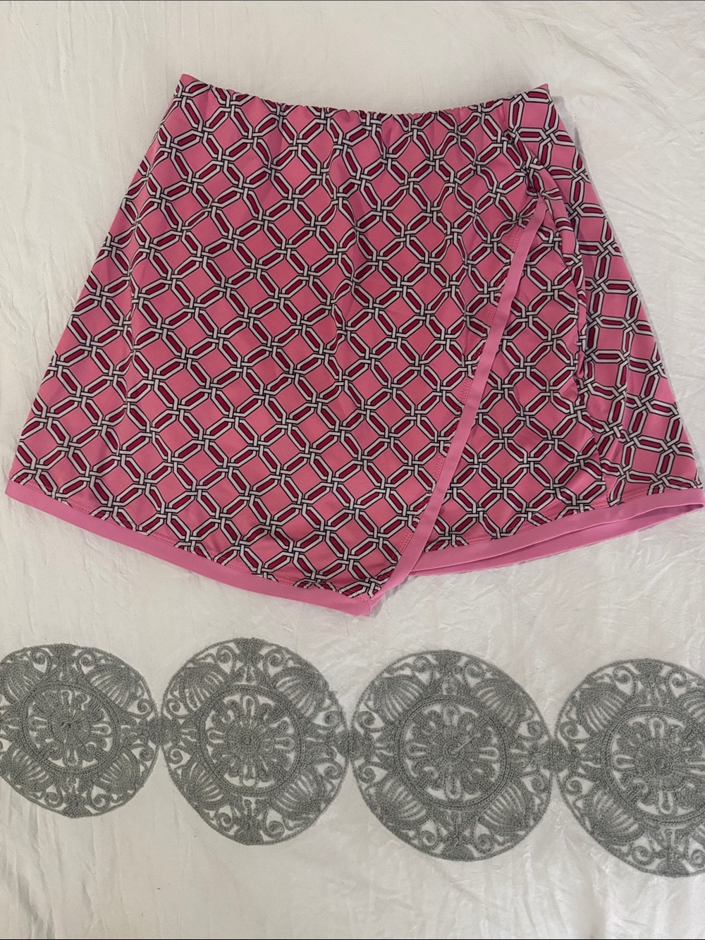 Tail Pink Geometric Wrap Mini Skirt size XS